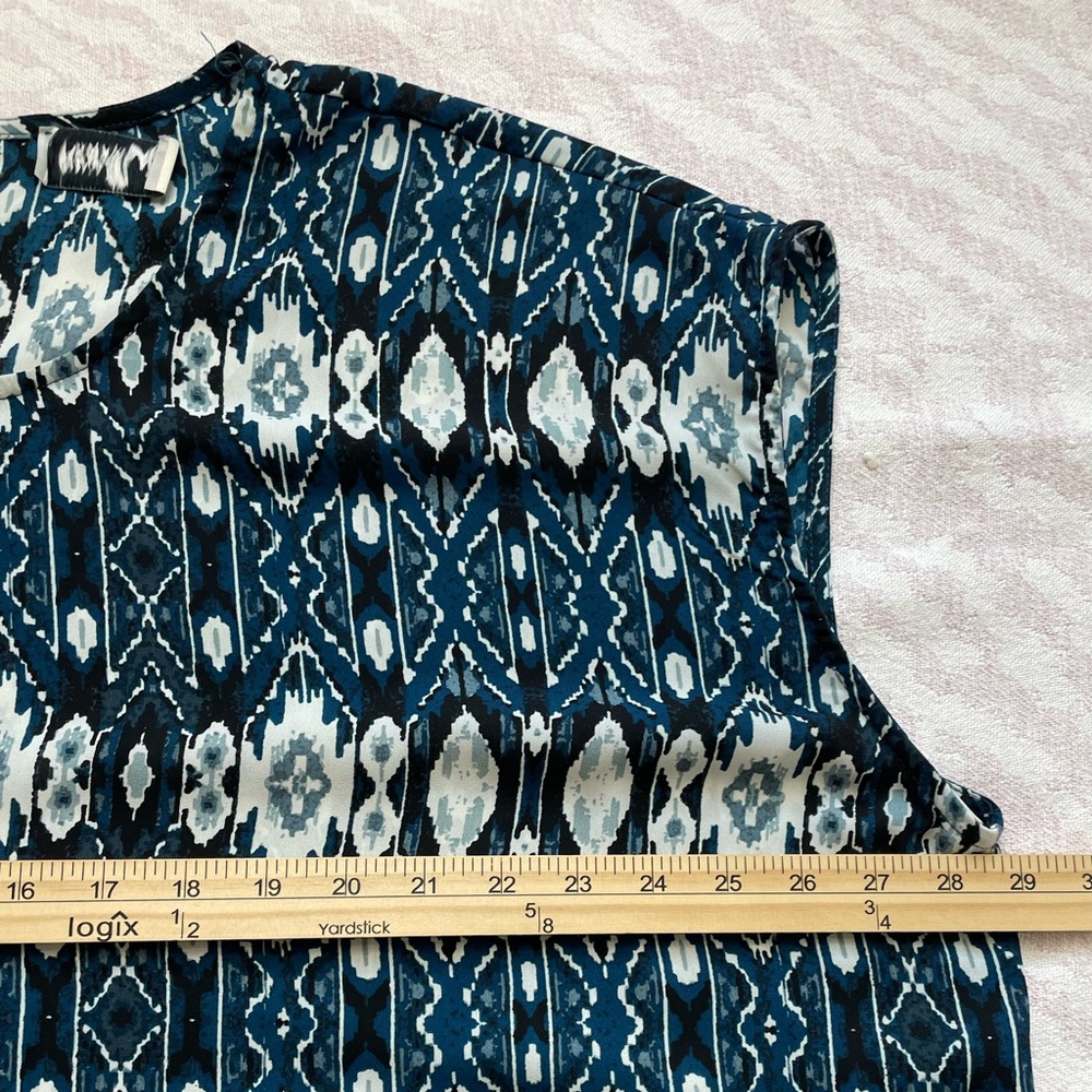 Show Me Your MuMu Teal and White Patterned Tunic Top size XL - Picture 4 of 6